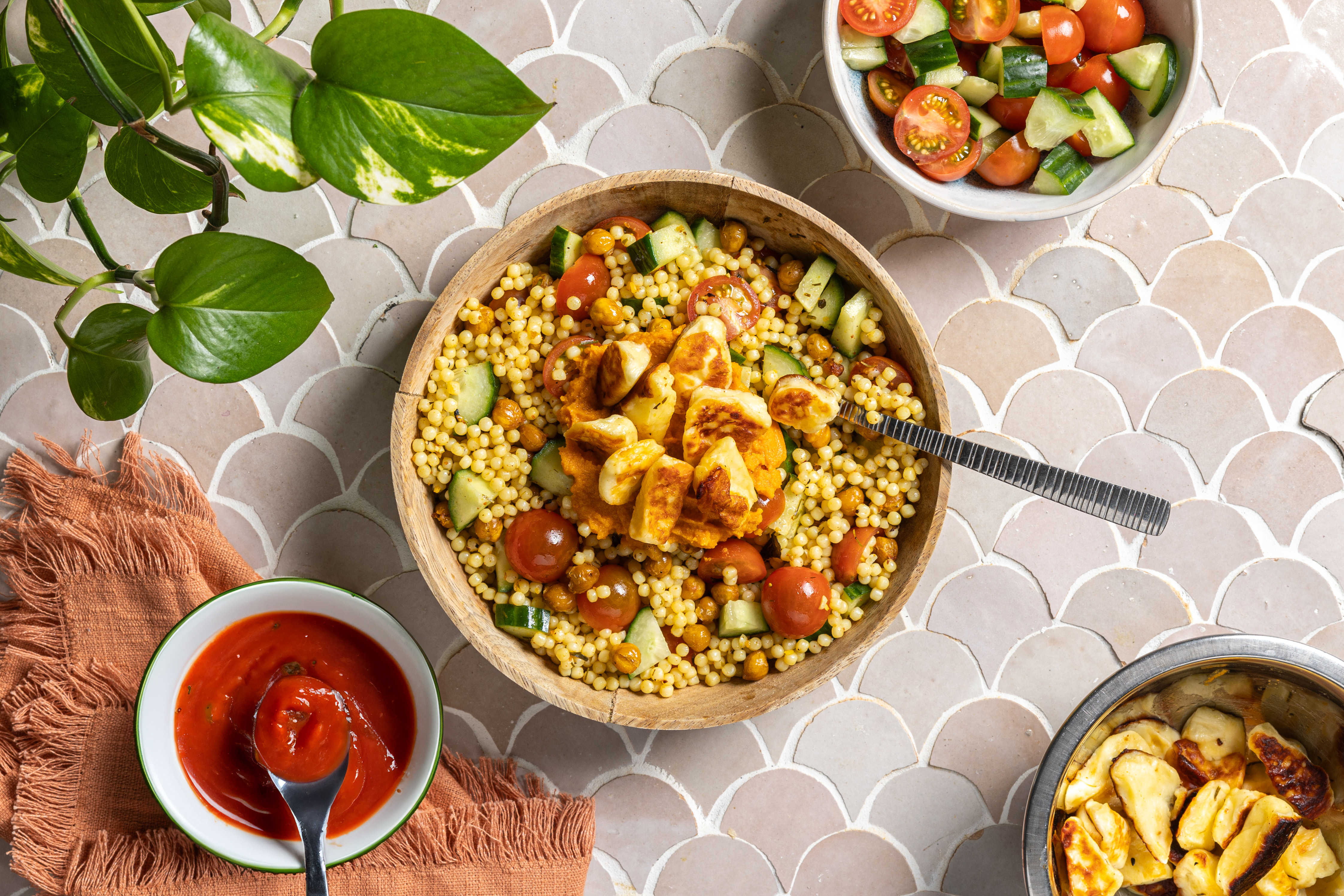 Parelcouscous met tomatensaus