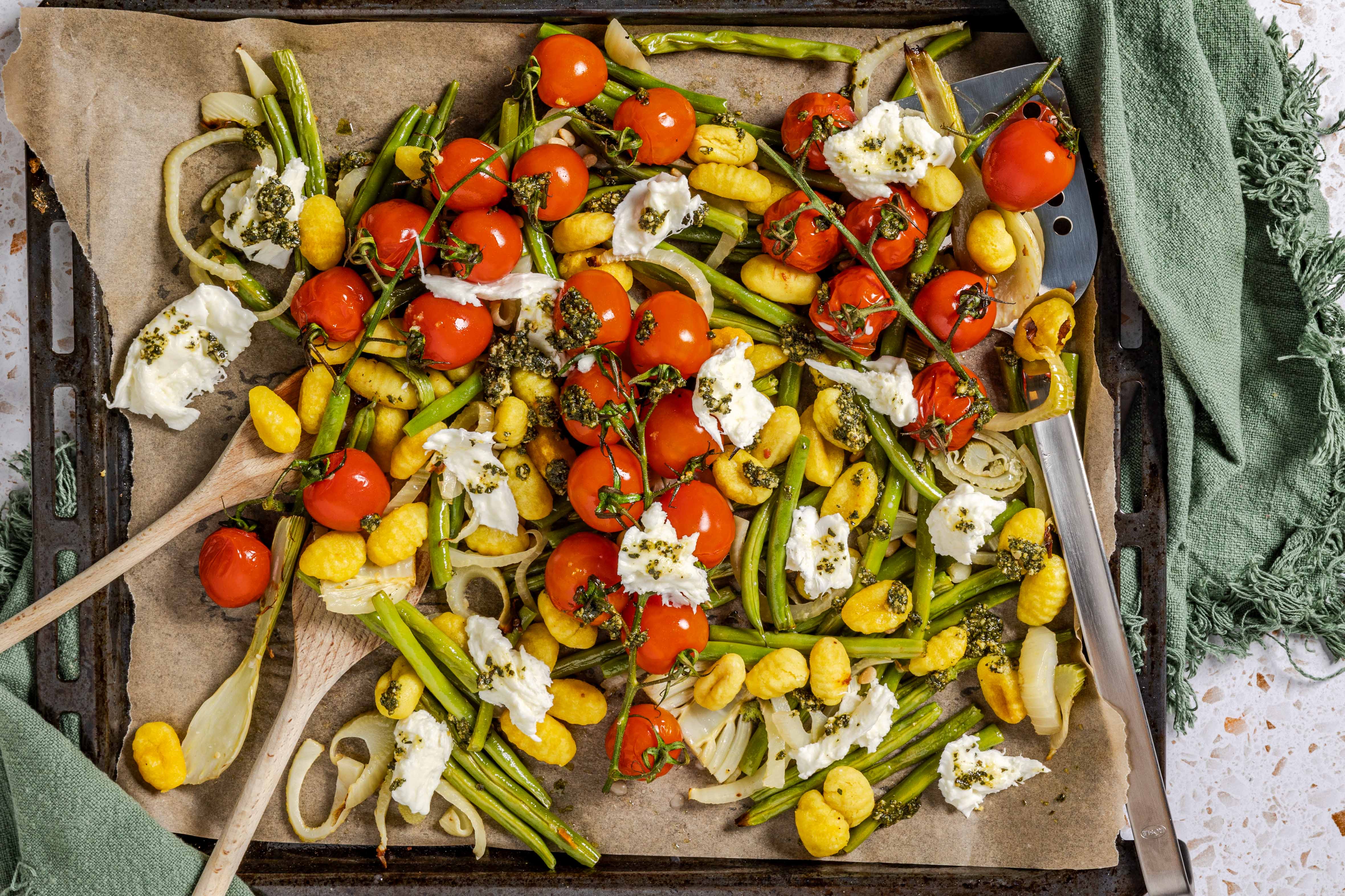 Traybake met mozzarella,