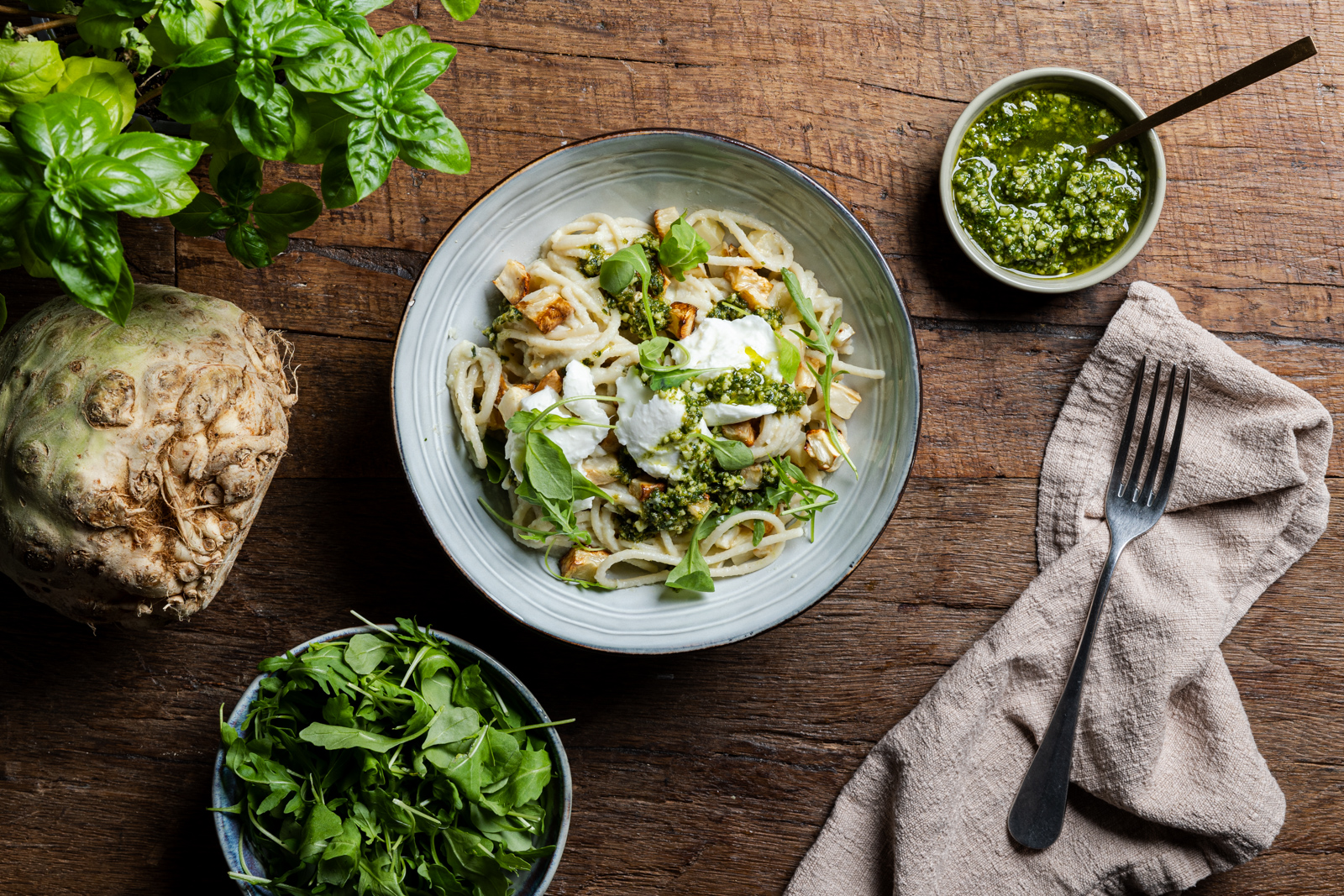 Pasta met knolselderij