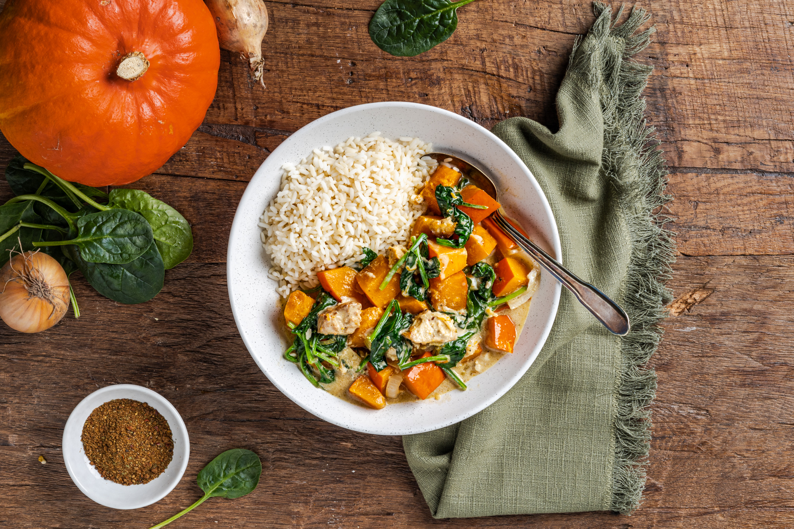 Pompoencurry met paneer