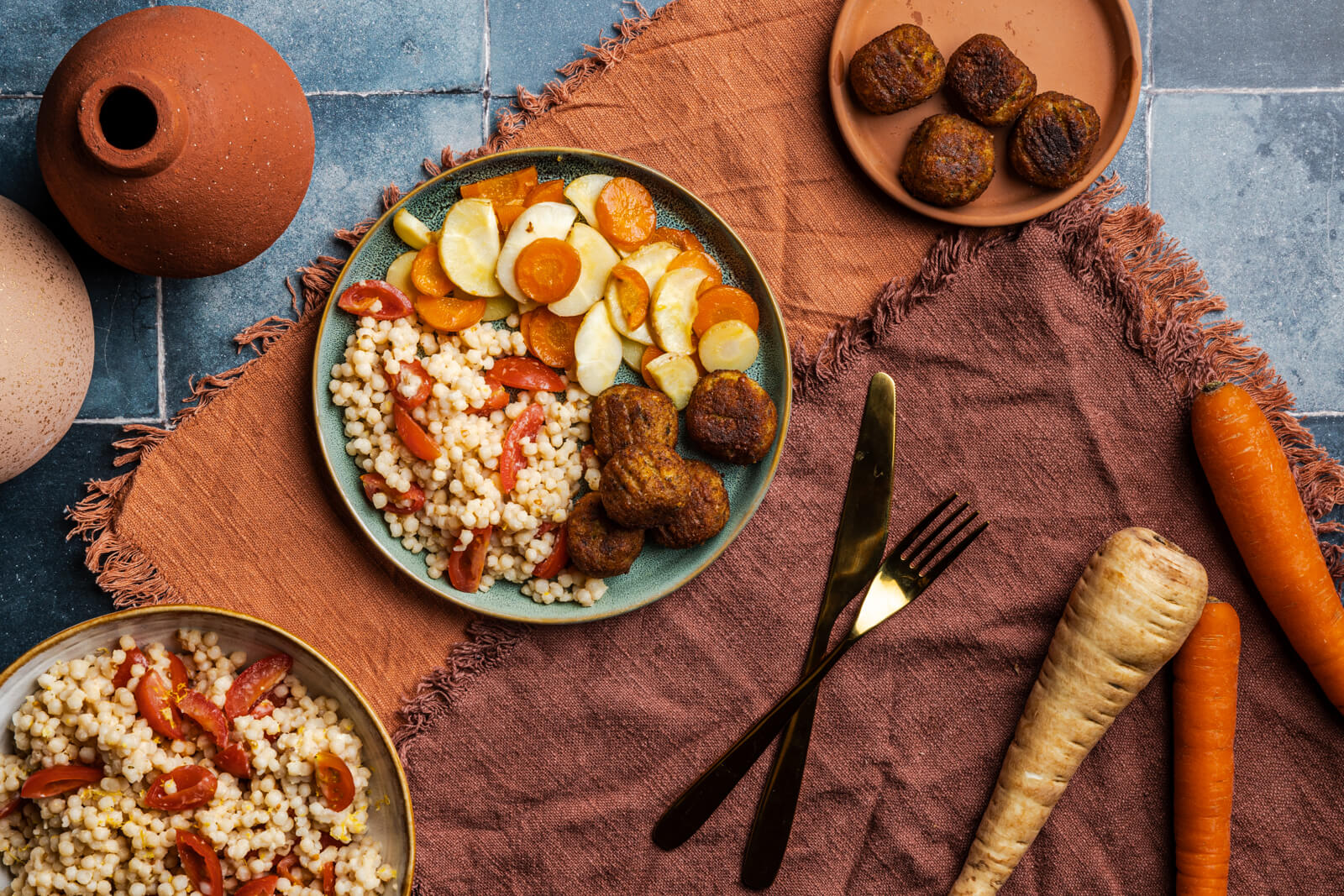 Parelcouscous met falafel